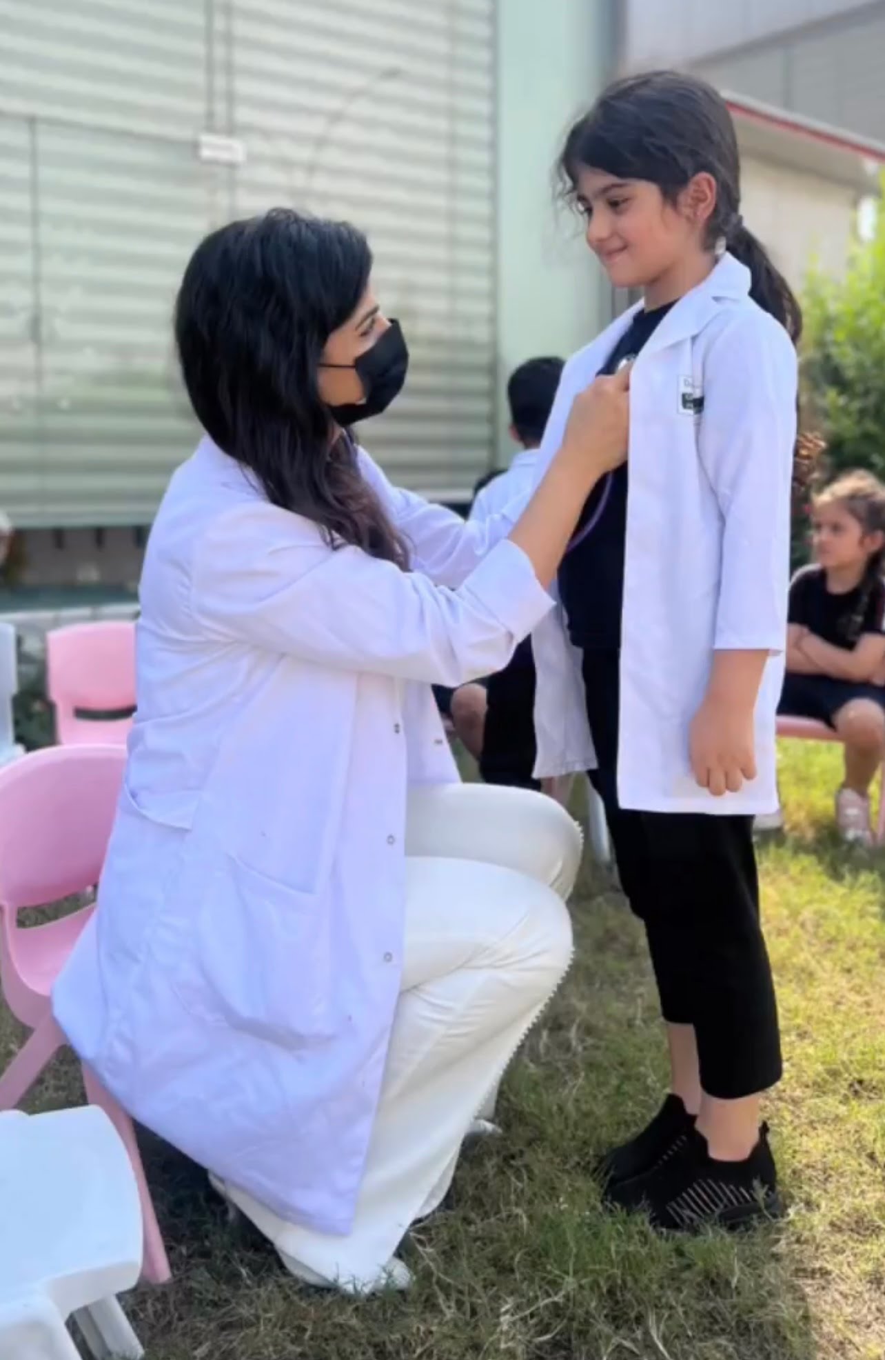 a doctor and health activity at sanny private kindergarten